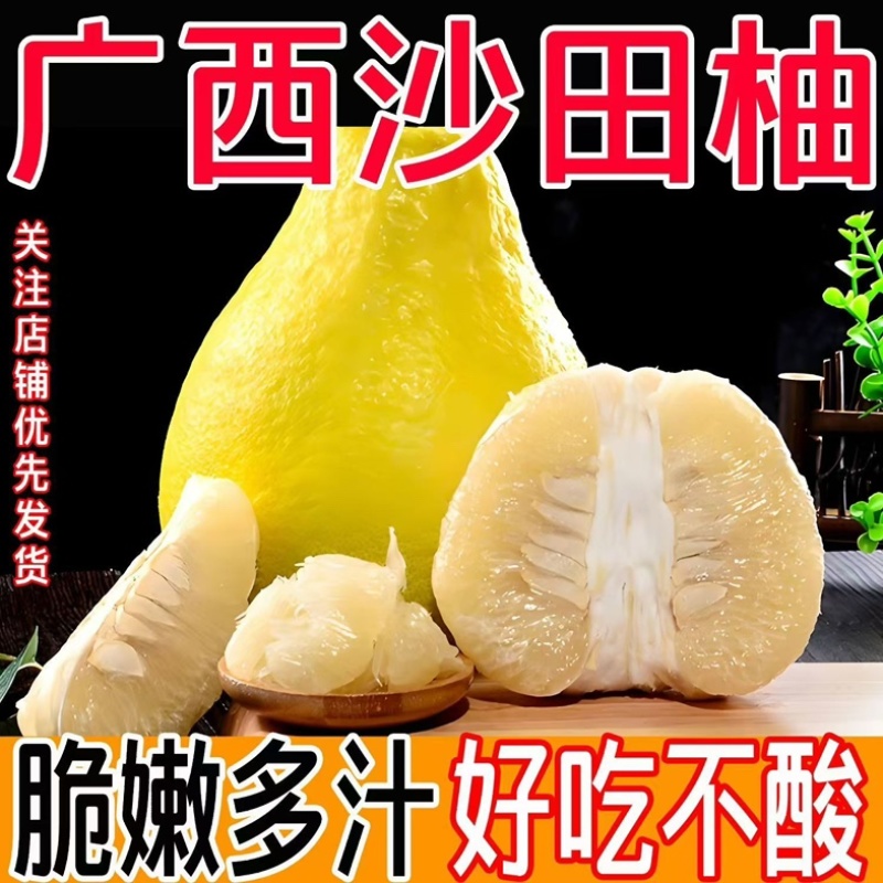 正宗容县沙田柚纯甜不酸沙田柚白心柚子新鲜水果