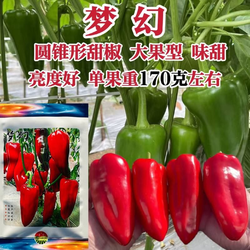 华渝梦幻红辣椒种子长圆锥形甜椒种子大果红尖椒大红泡椒种子