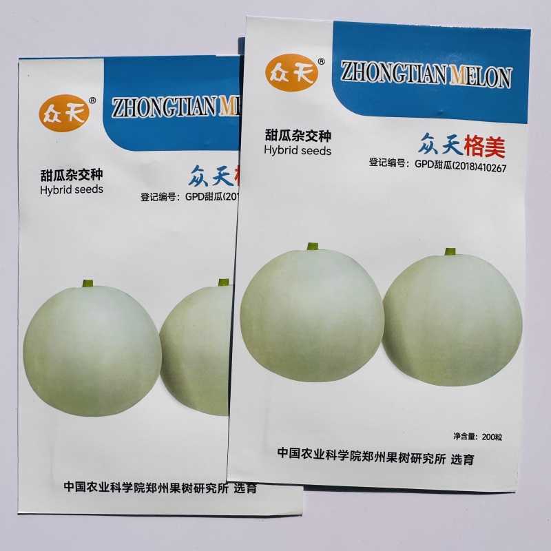 众天格美甜瓜种子高产薄皮甜瓜种籽四季水果白皮白肉甜瓜种子