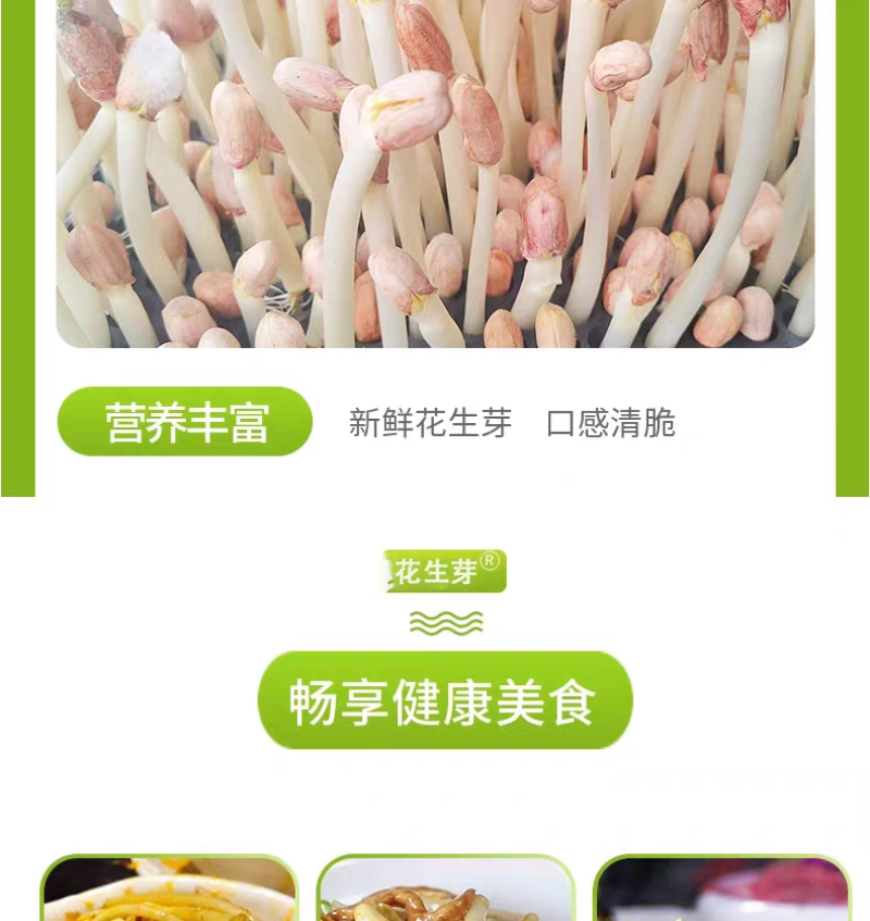 精品花生芽，大量上市，可视频看货，量大从优