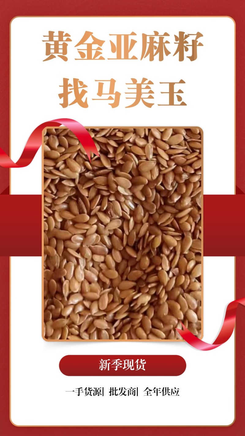 黄金亚麻籽，富含Omega-3，精品色选加工，品质保障