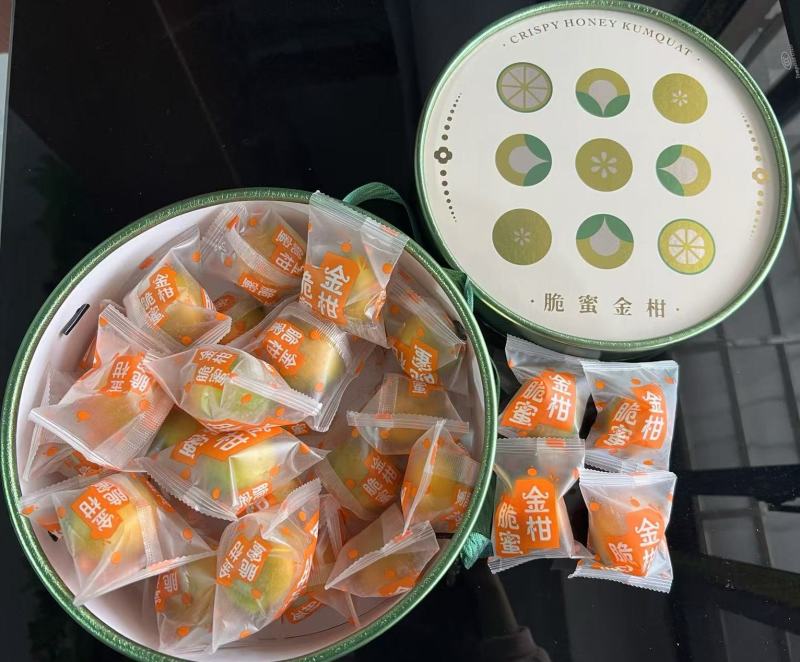 融安脆蜜金桔，皮薄肉厚，纯甜多汁，糖果包装