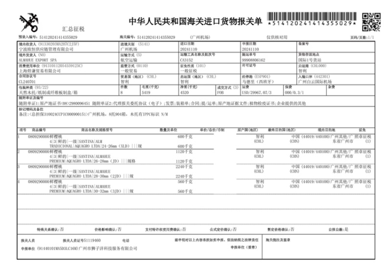 车厘子一件代发包邮包售后对接电商直播团购可仓播