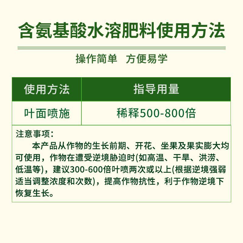 《一喷绿》氨基酸水溶叶面肥作物叶面肥绿叶肥