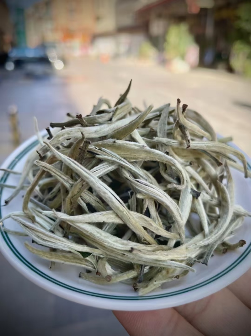 白毫银针白茶中的天花板，满披白毫，全是茶芽