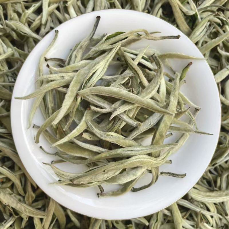 白毫银针白茶中的天花板，满披白毫，全是茶芽