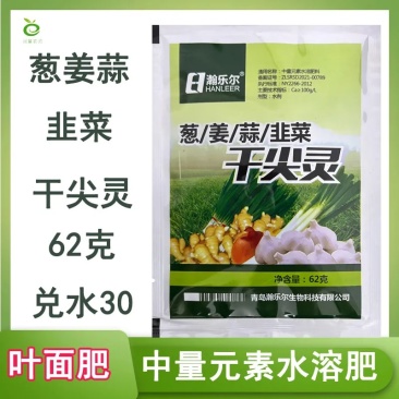 葱姜韭蒜干尖灵黄叶灵中量元素水溶肥叶面肥预防黄叶干尖卷叶病
