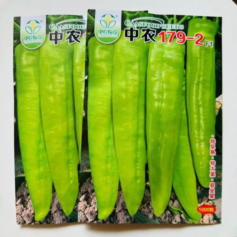中农179-2早熟大果型粗牛角椒种子黄绿皮耐热耐运高产