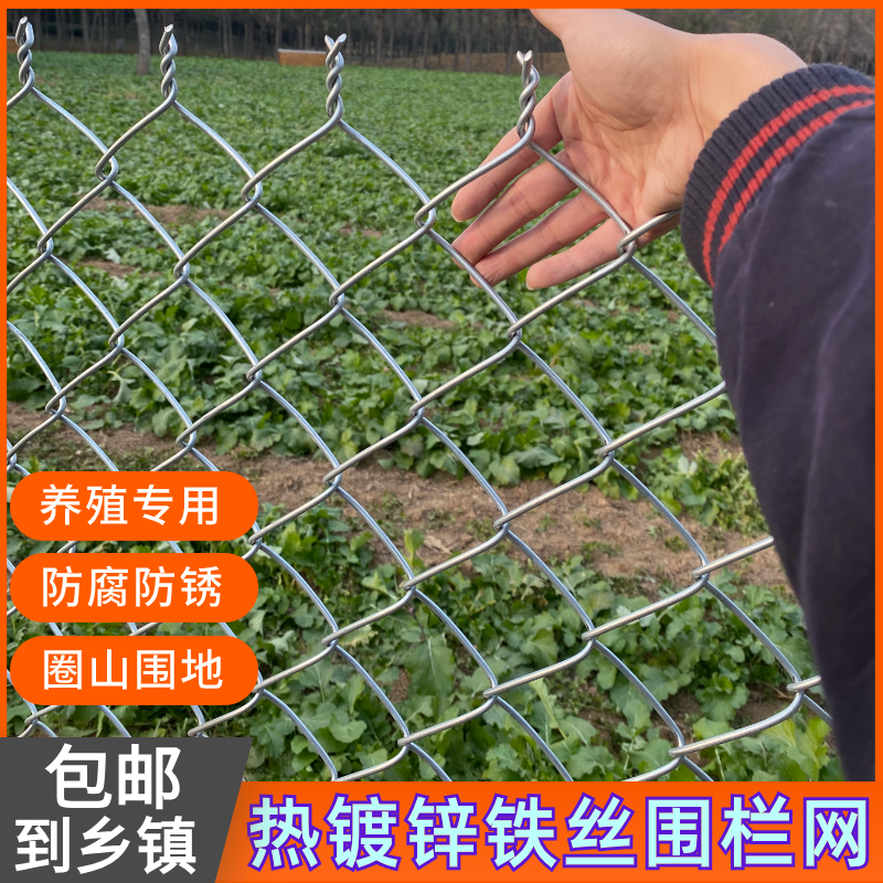 镀锌铁丝网围栏防护网勾花网钢丝网养殖羊牛猪栏网果园栅栏护