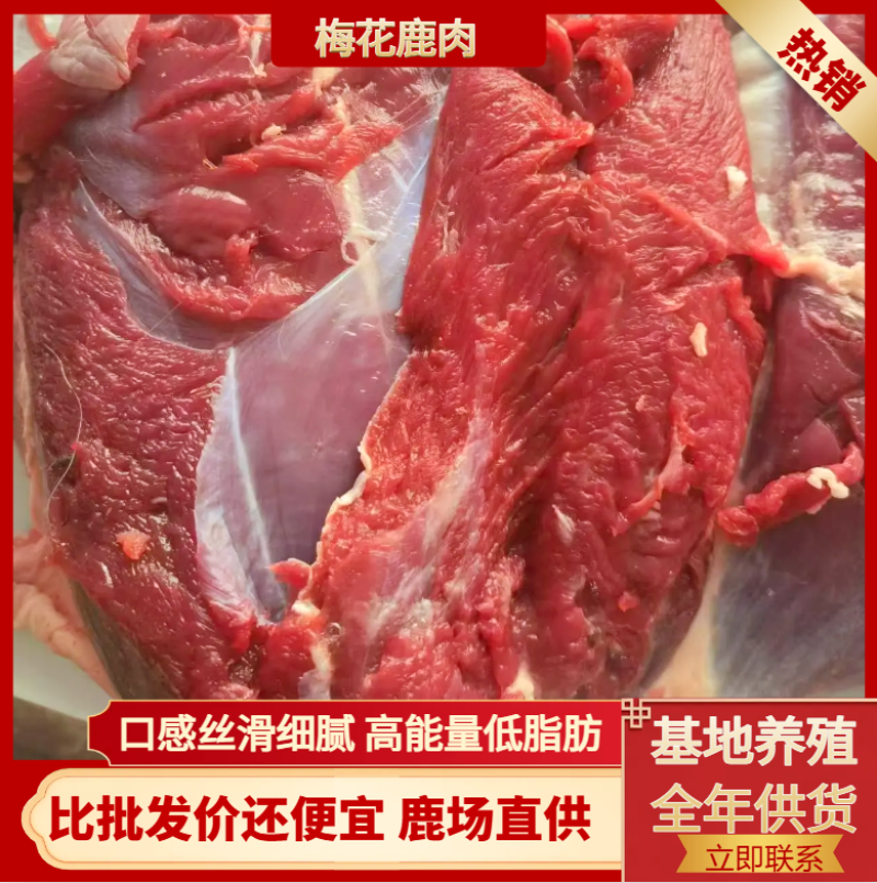 长年批发梅花鹿肉只做鲜鹿肉38一斤量大从优真鹿肉