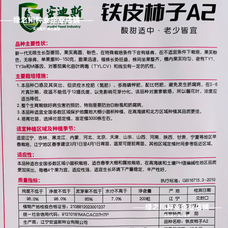 东北铁皮柿子A2草莓番茄种子口感西红柿种子水果柿子酸甜