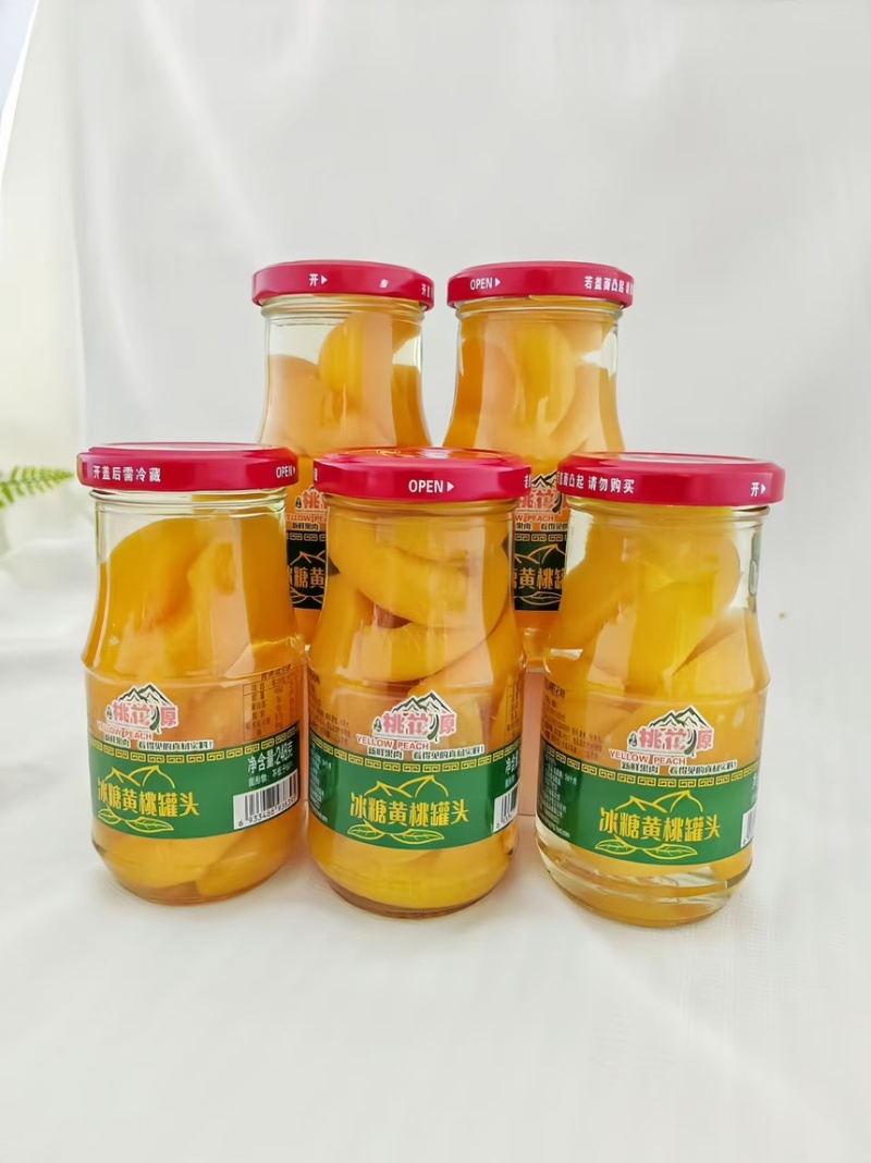 【精品】精品黄桃罐头，金黄果肉，口感Q弹，无防腐剂。