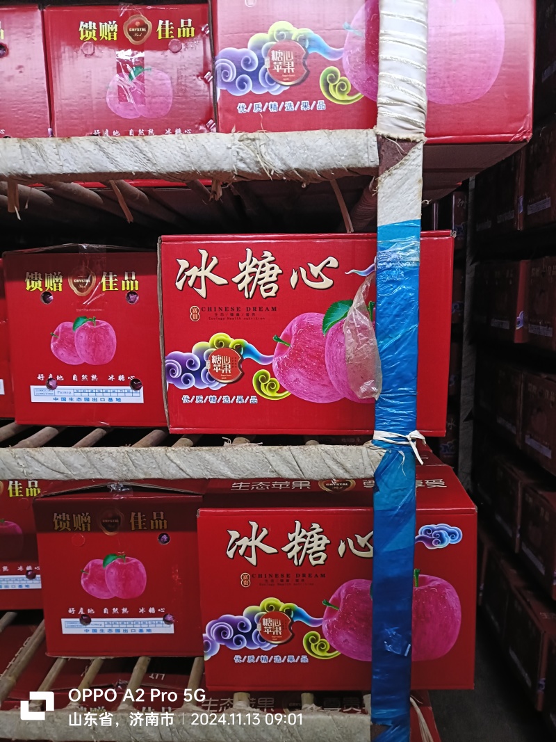 纸加膜冰糖心苹果，冷库储存货源，
