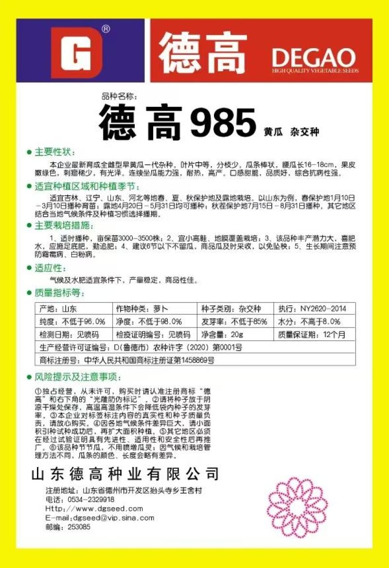 水果黄瓜种子德高985全雌抗逆强甜脆多汁