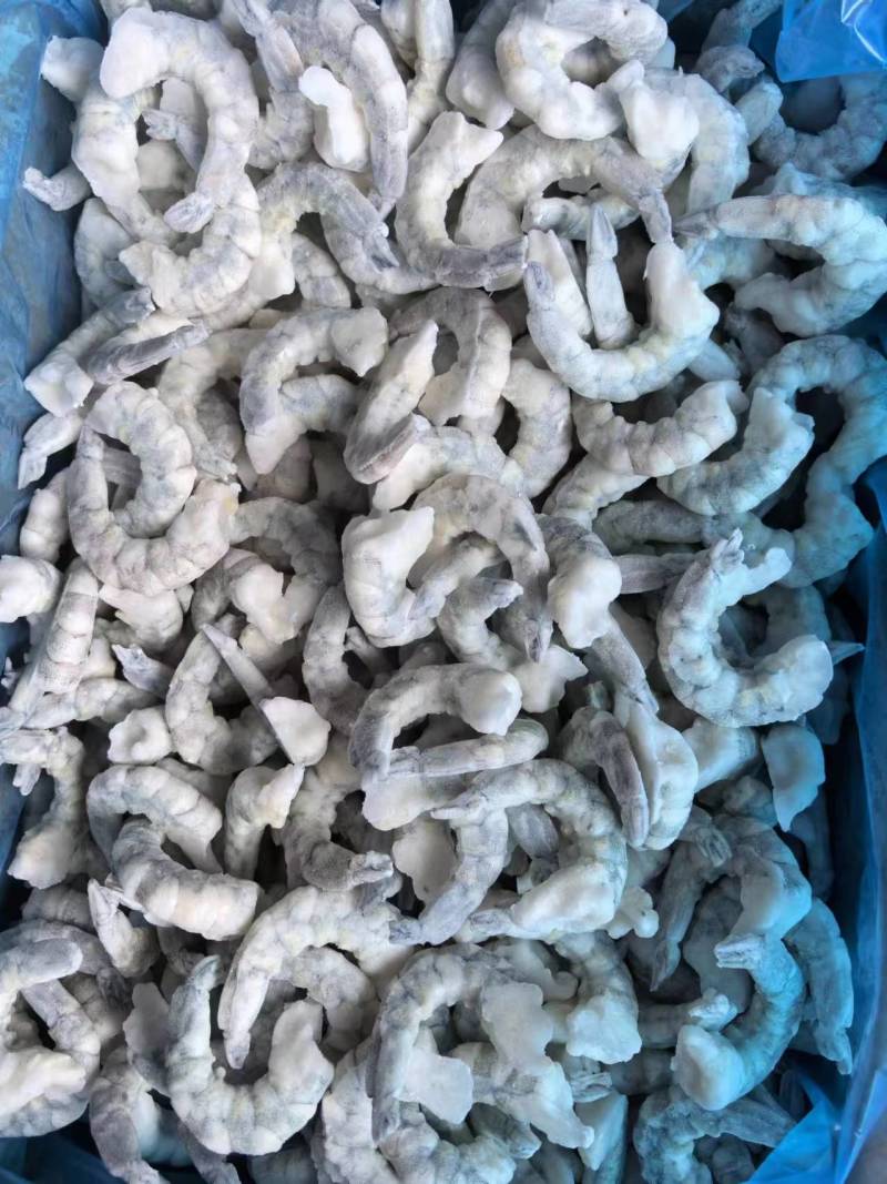 板冻真空虾仁。一箱8板。毛重600g。净含量500g。