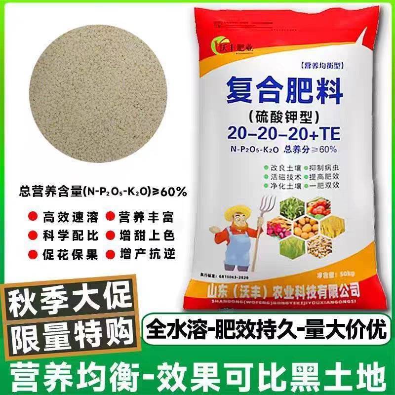20-20-20大颗粒硫酸钾型复合肥氮磷钾农用颗粒状化肥