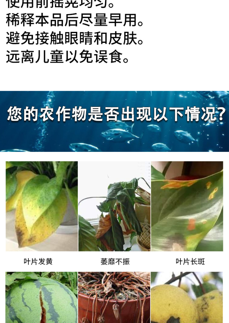 鱼蛋白叶面肥海藻多肽鱼蛋白生根肥鱼蛋白原浆