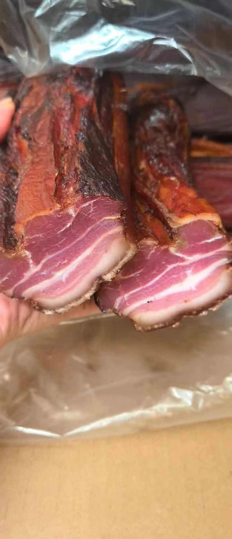 烟熏腊肉腊巴西短五花二刀肉地摊展会凉菜卤菜餐馆批发