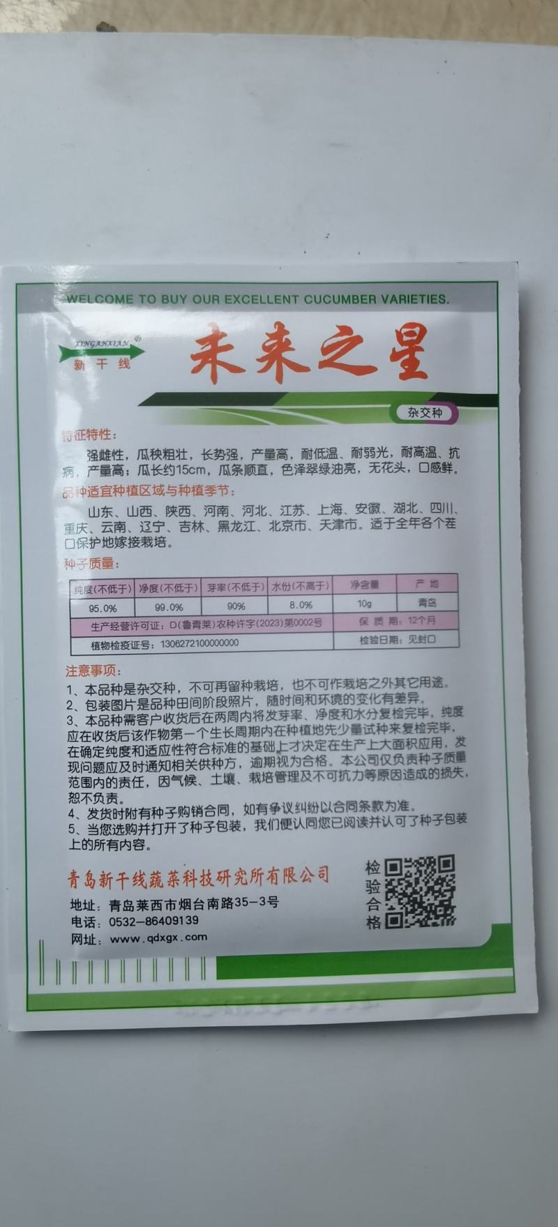 水果黄瓜种子未来之星全雌耐热型瓜条顺直翠绿品质