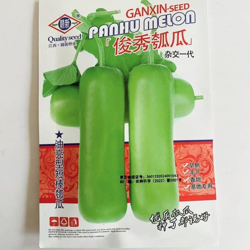 俊秀瓠瓜种子早熟短棒皮色绿油亮瓠瓜种子果肉白色香甜蔬菜种
