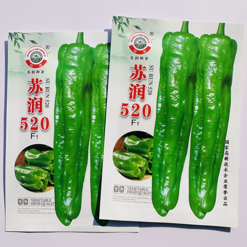 苏润520早熟高产特大果牛角椒种子辣椒种子大青椒种籽微辣