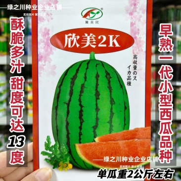 欣美2k西瓜种子椭圆形早熟小型西瓜种籽甜度高抗病超甜水果