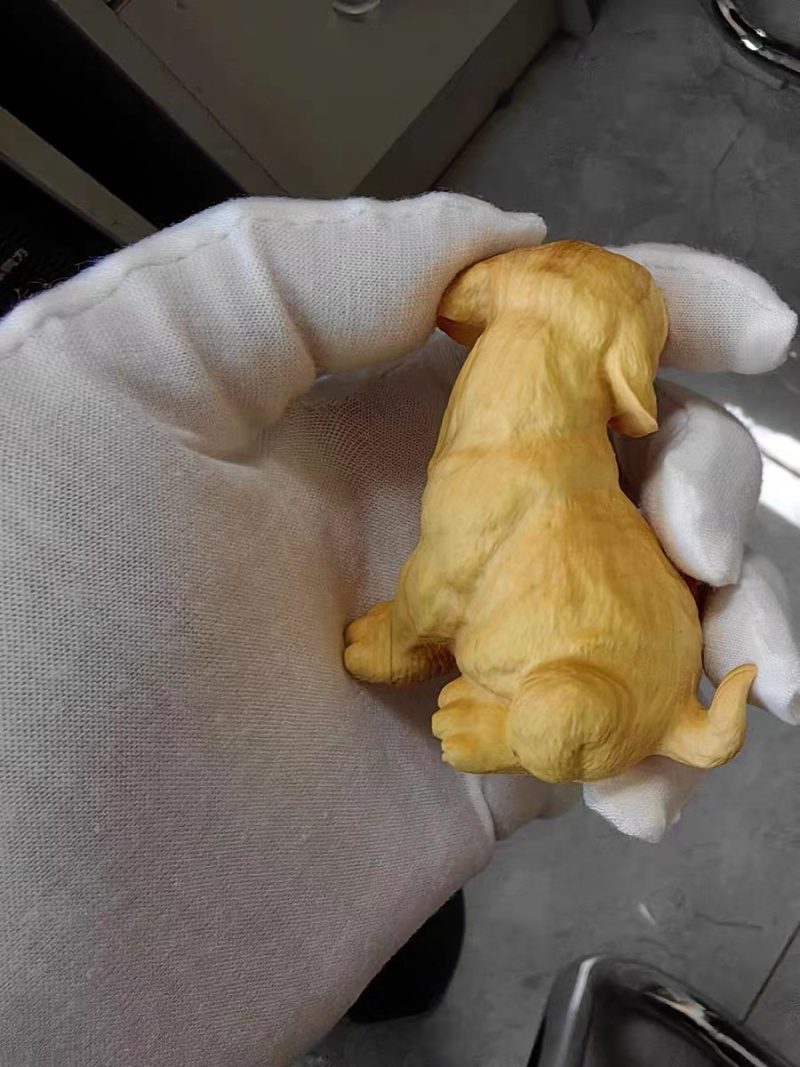 黄杨木雕金毛犬生肖狗工艺品动物摆件实木家居装饰品可爱把玩