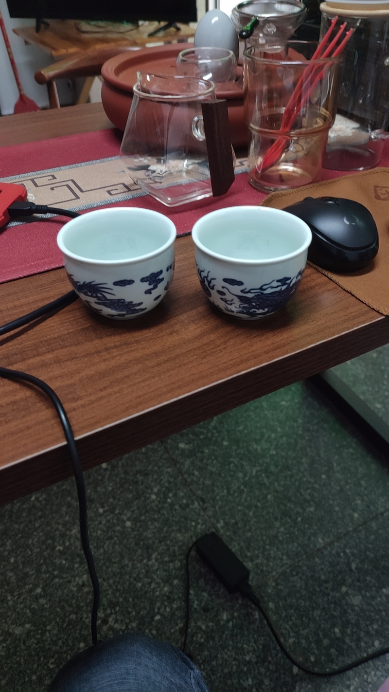(福利两个装15.8)元青花复古青龙陶瓷茶杯个人单杯茶具