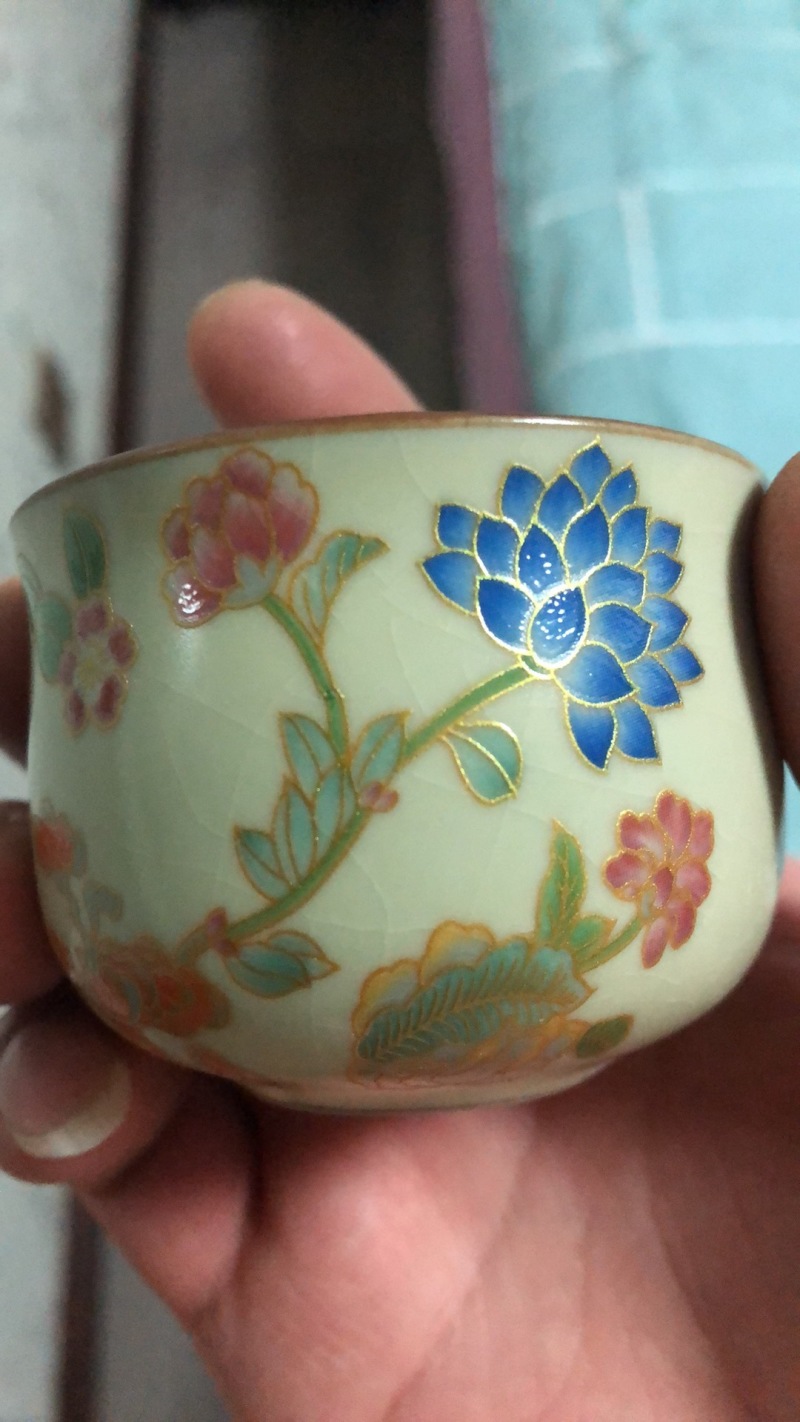 (特价1个15.9包邮)汝窑中式茶杯单杯品茗杯家用高档