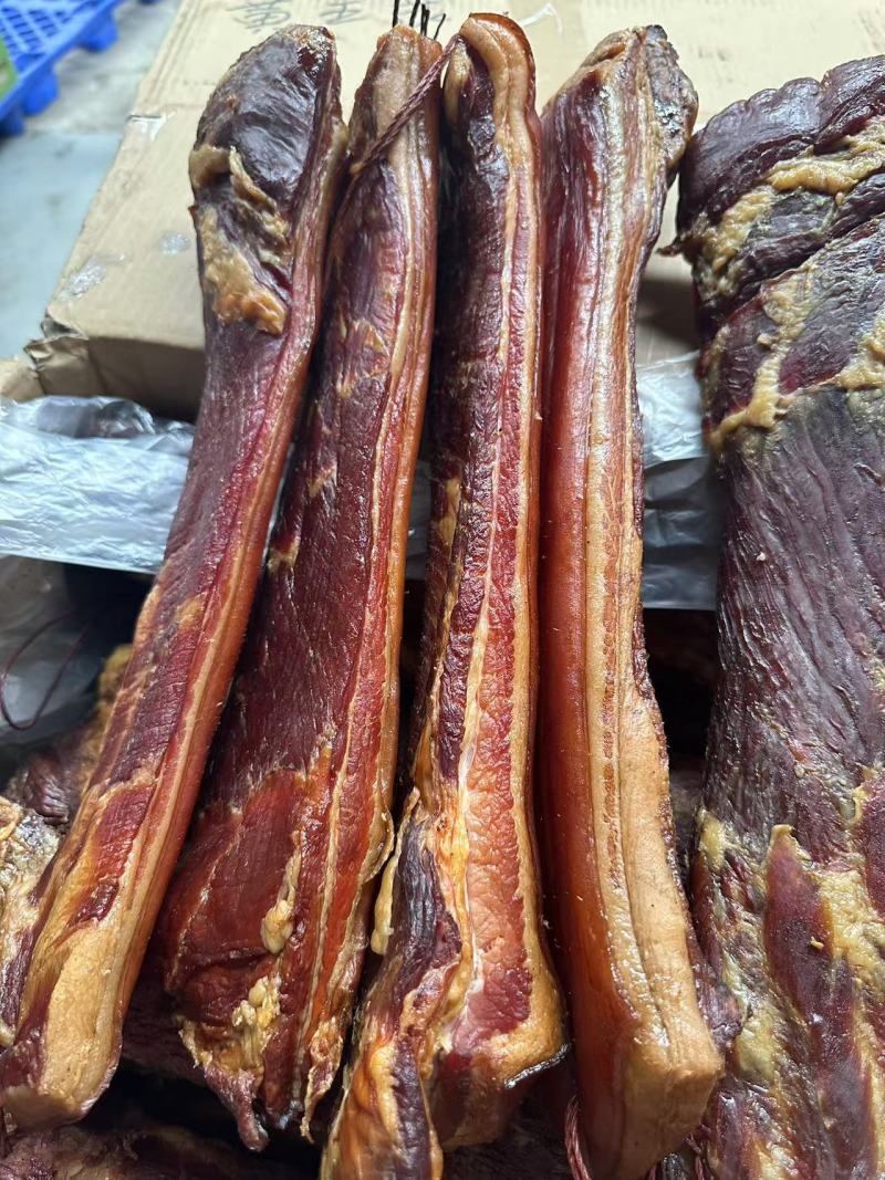 烟熏腊味五花烟熏二刀肉精品巴西短五花烟熏腊味腊肉批发
