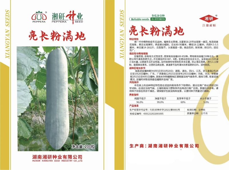 亮长粉满地粉皮冬瓜种子全国发货量大从优