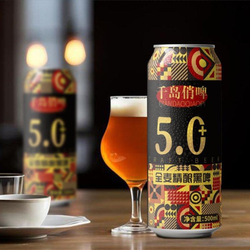 黑啤酒，千岛系列产品，黑麦牙发酵黑啤。新品一区一代