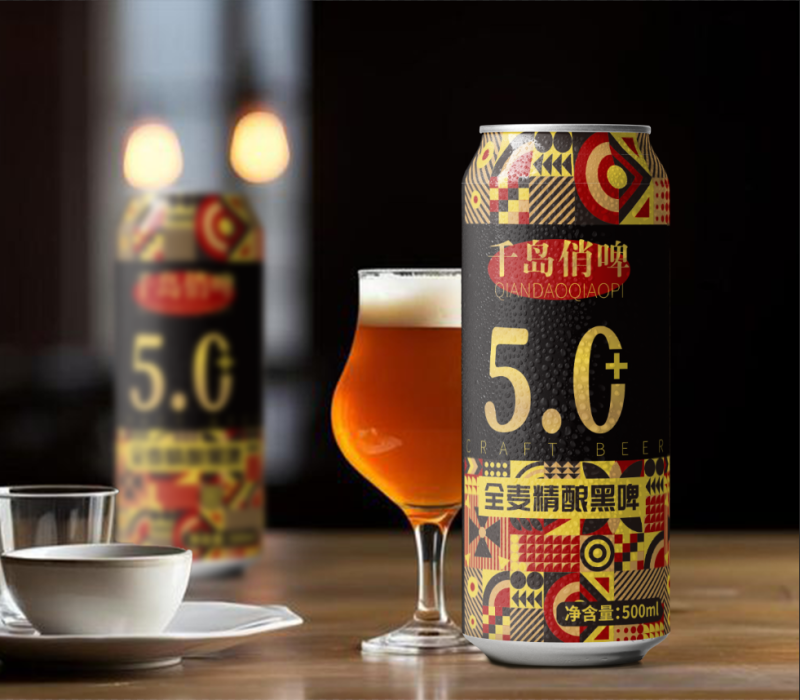 黑啤酒，千岛系列产品，黑麦牙发酵黑啤。新品一区一代