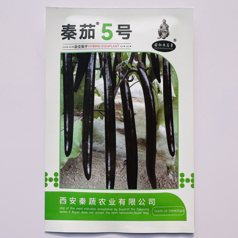 秦蔬长线茄种子白肉秦蔬5号茄子种子油黑亮丽长条形茄子种籽