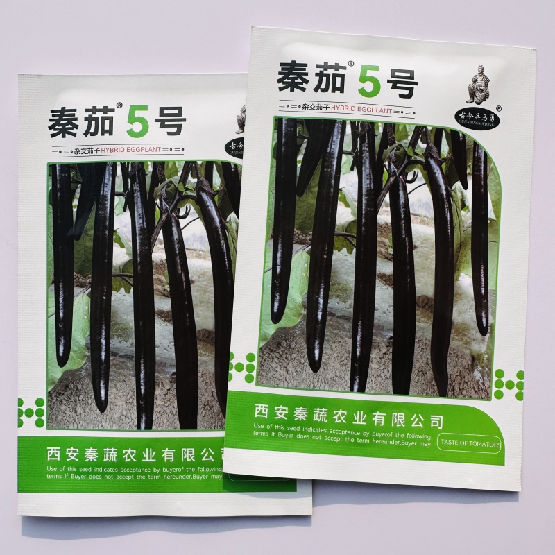 秦蔬长线茄种子白肉秦蔬5号茄子种子油黑亮丽长条形茄子种籽