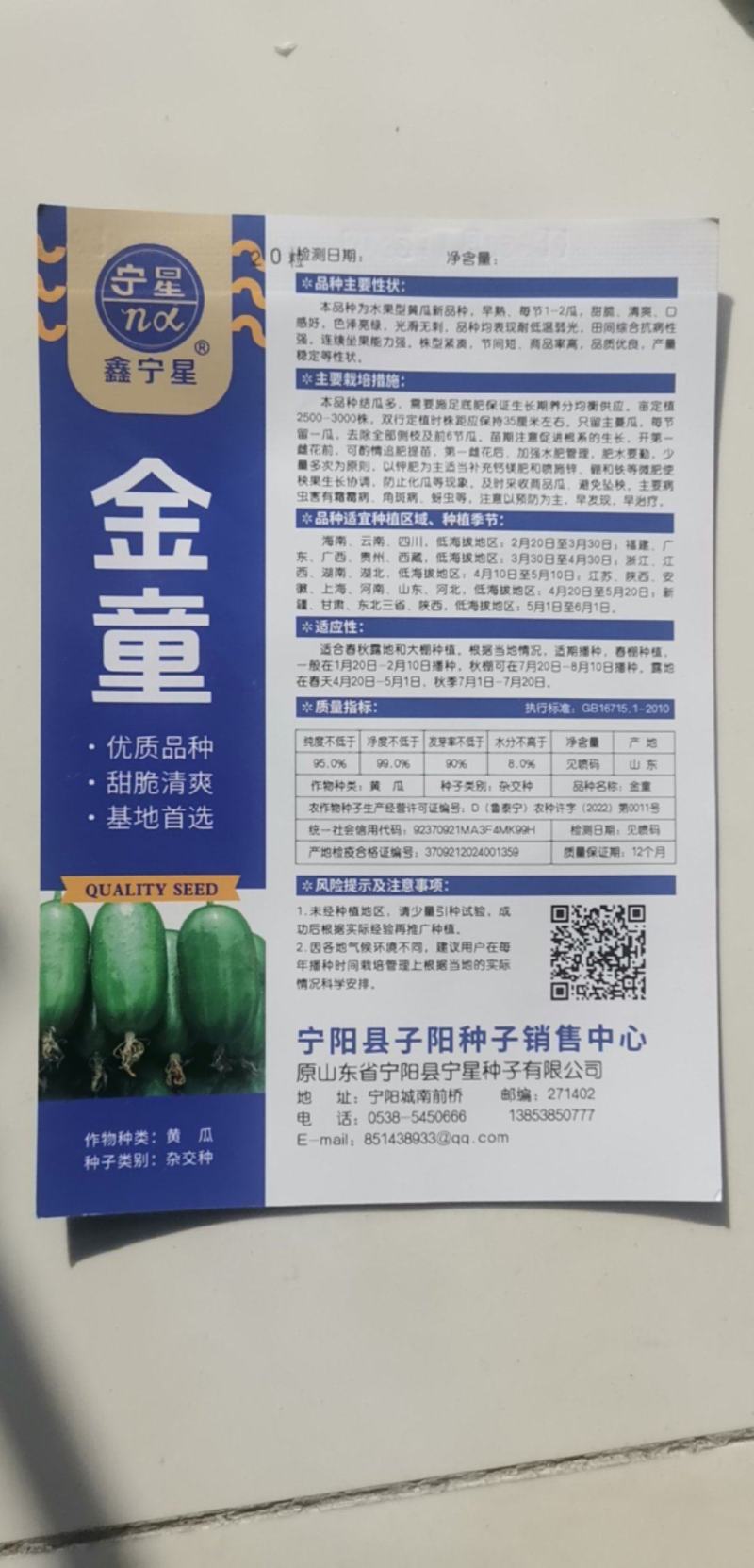 玉女黄瓜种子金童玉女黄瓜种子水果黄瓜种籽春秋种植