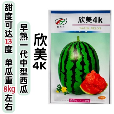 欣美kk西瓜种子冰糖少籽中型西瓜高产早熟水果种籽薄皮西瓜