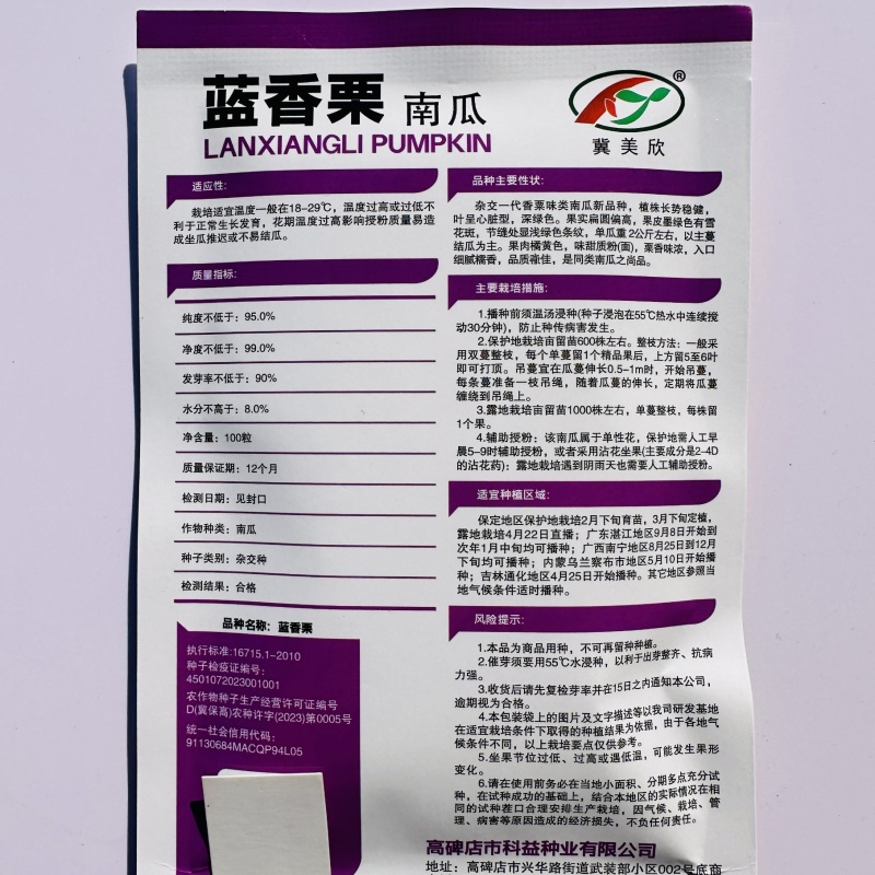 蓝香栗南瓜种子板栗南瓜种子高产甜糯板栗糯香甜四季蔬菜南瓜