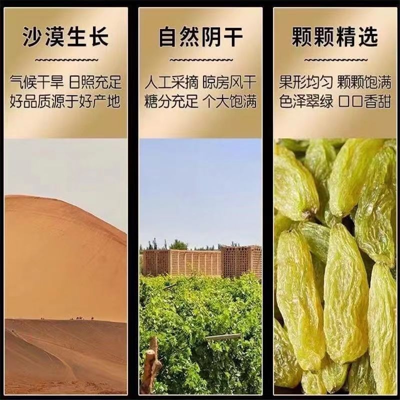 精选】正品新疆葡萄干大颗无籽无沙零食蜜饯干果