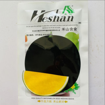 禾山含金黑皮黄瓤无籽西瓜品种正圆型，种子现货供应包邮