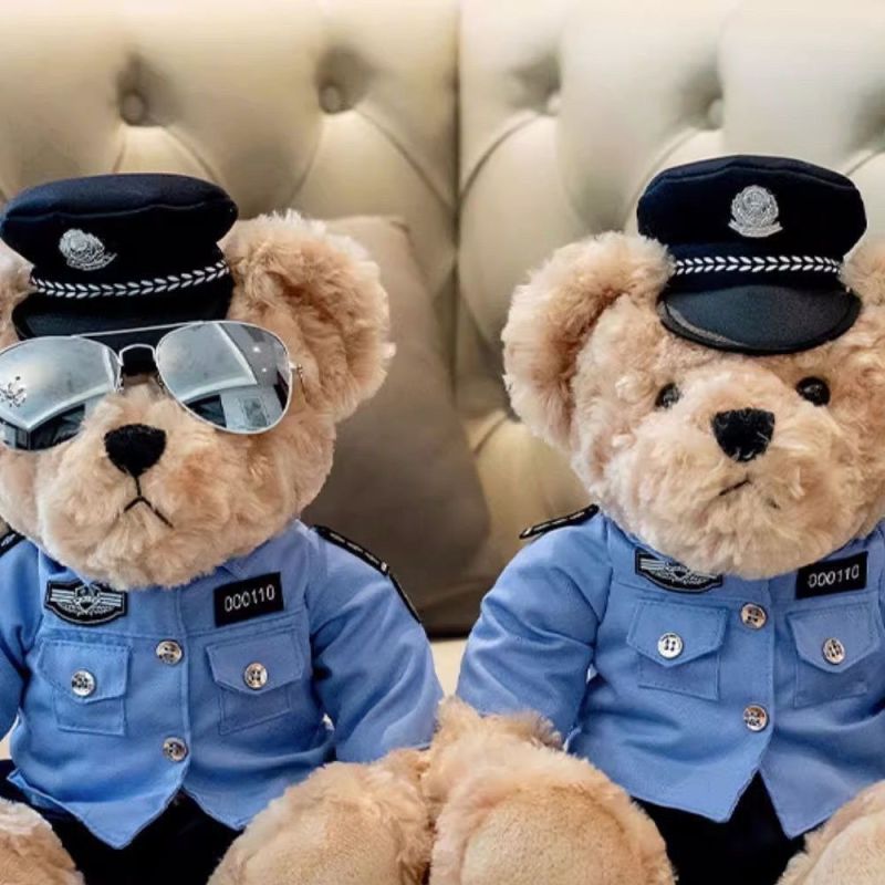 交警小熊铁骑警官网红泰迪熊泰迪毛绒玩具送礼物玩偶警察可爱