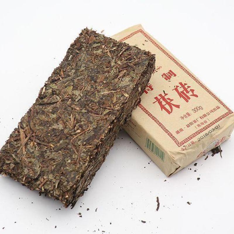 青海老砖茶湘益茯砖酥油茶奶茶黑茶300克/块湖南益阳茶叶