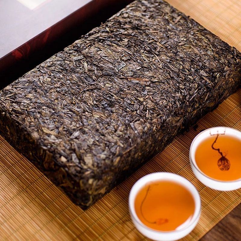 湘丰安化黑茶湖南安化安化黑茶金花茯砖茶手筑安华茯茶包邮