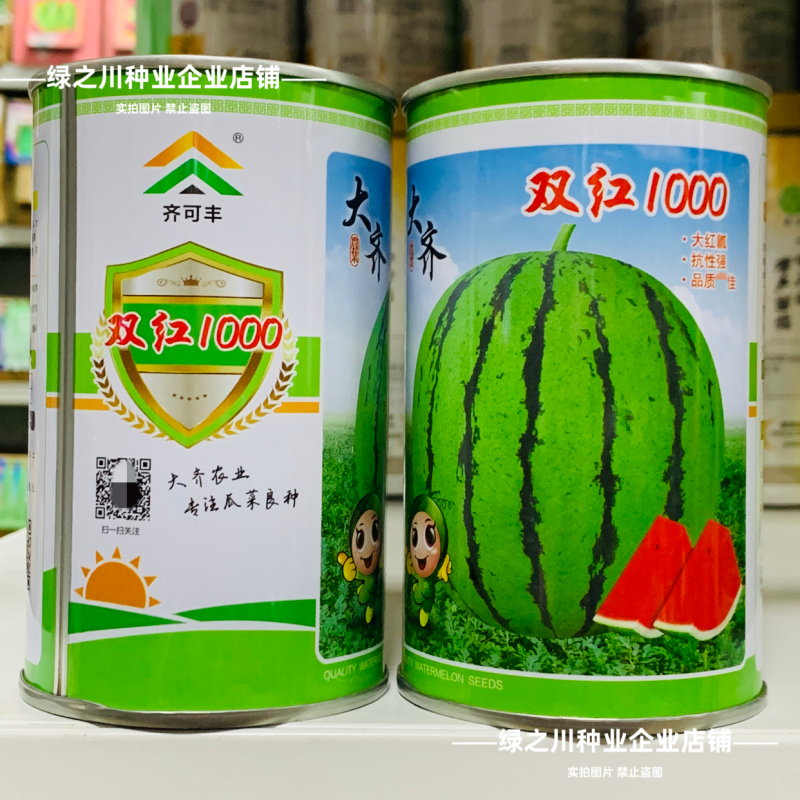 大齐双红1000西瓜种子超甜大果薄皮早熟抗病高产果实正圆