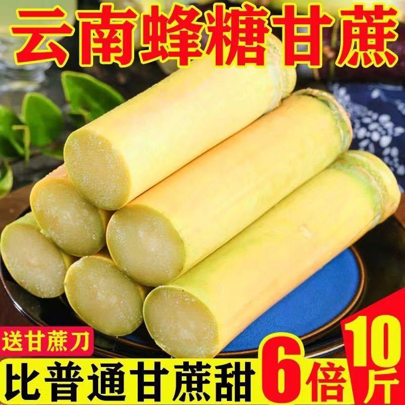 云南黄金正宗甘蔗现砍黄皮新鲜当季青皮水果脆甜多汁整箱代发