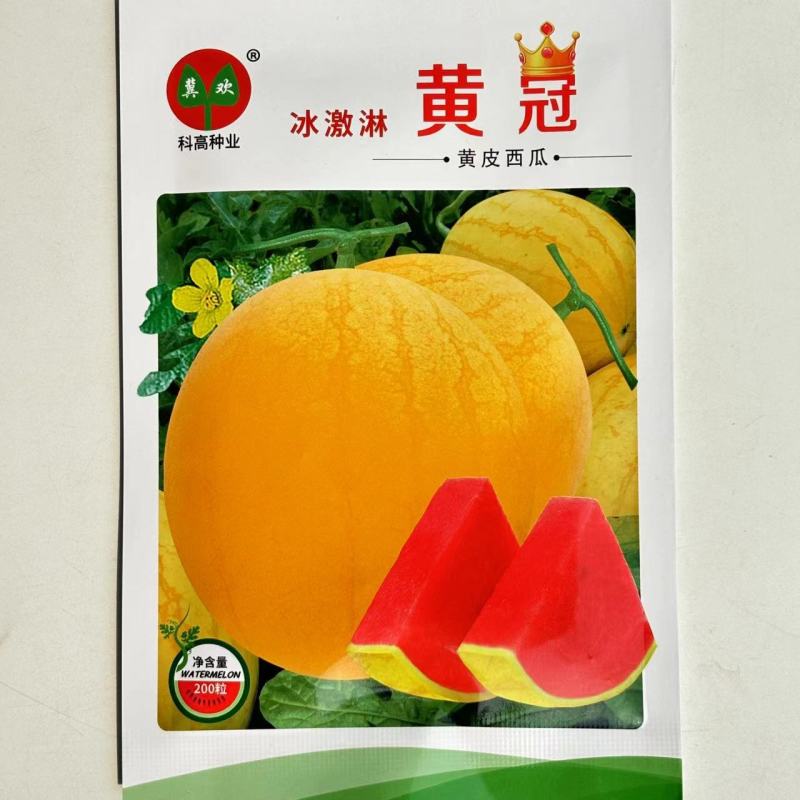 科高冰激淋皇冠西瓜种子早熟大果黄皮红瓤礼品西瓜种子黄皮西