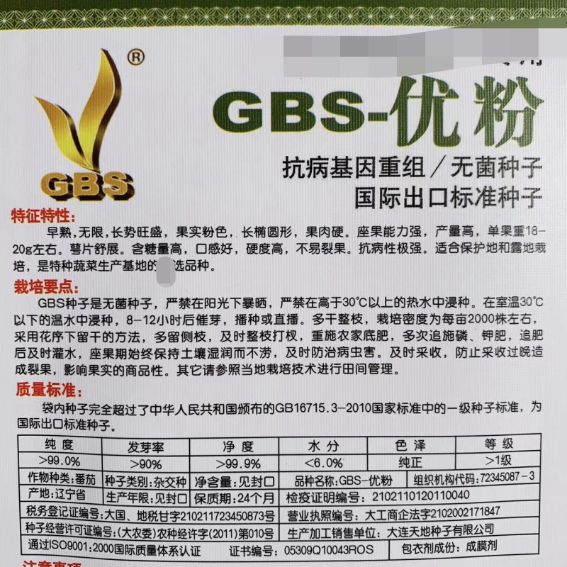 GBS优粉小番茄种子樱桃番茄种子含糖量高水果番茄种子