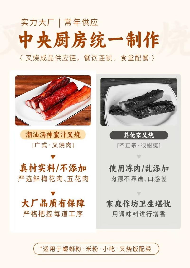 正宗港式蜜汁叉烧商用广东烧腊熟食五花肉梅头肉秘制腌制