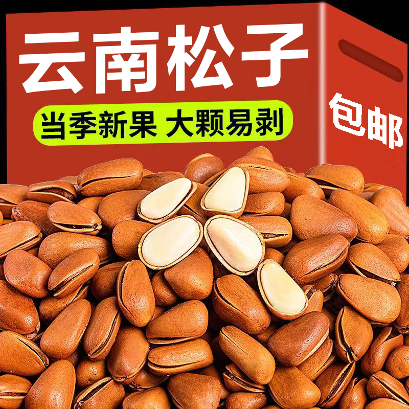 新货开口松子云南小松子批发价手剥松子坚果零食袋装