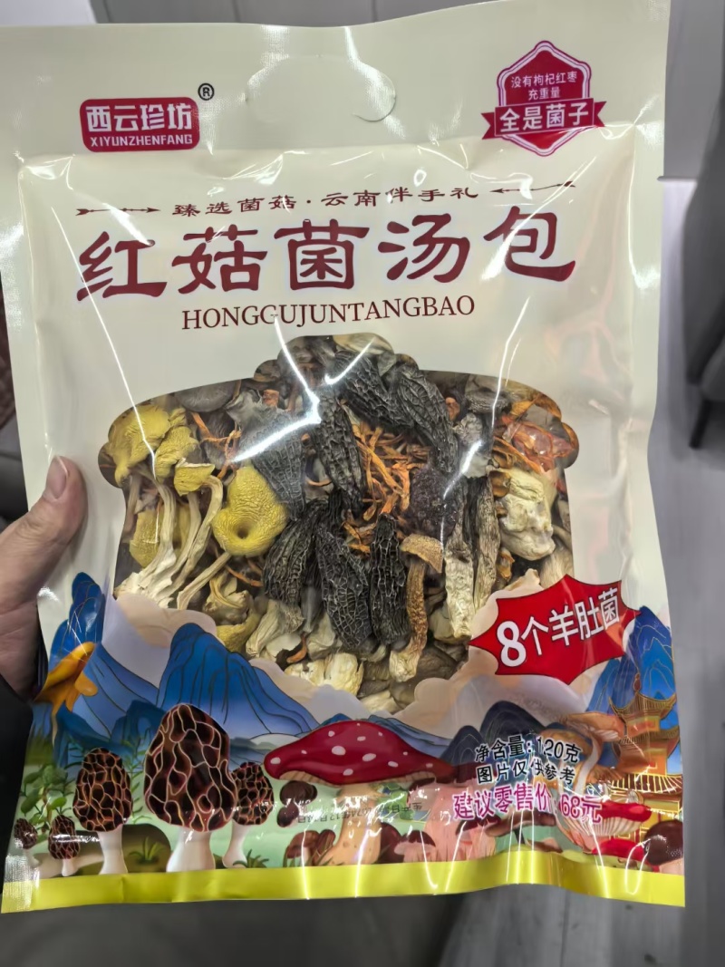 红菇菌汤包八个羊肚菌